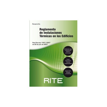 REGLAMENTO DE INSTALACIONES TERMICAS EN LOS EDIFICIOS. RITE 2013 (7ª Edición)